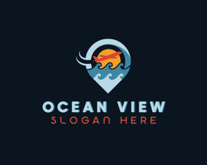 Ocean Airplane Travel logo design