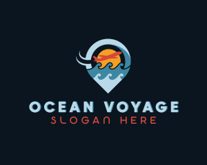 Ocean Airplane Travel logo design