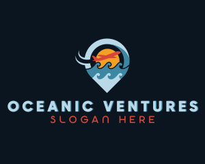 Ocean Airplane Travel logo design