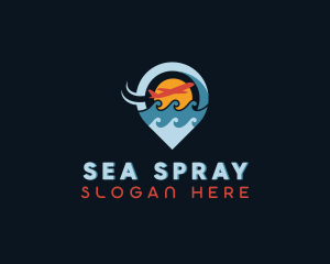 Ocean Airplane Travel logo design