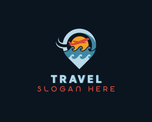 Ocean Airplane Travel logo design