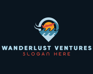 Ocean Airplane Travel logo design