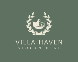 Villa - Premium Crown Wreath logo design