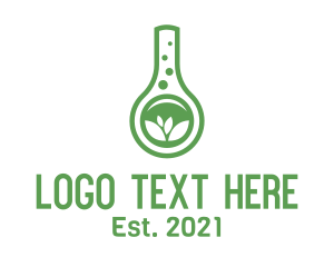 Lab - Herbal Laboratory Flask logo design