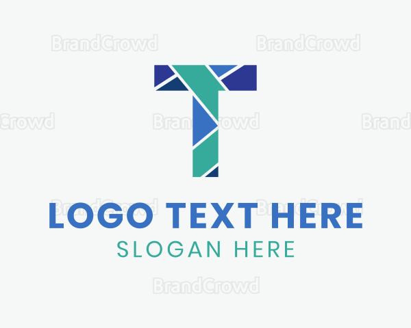 Tile Pattern Letter T Logo