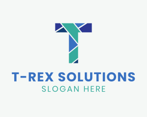 Tile Pattern Letter T logo design