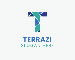 Tile Pattern Letter T logo design