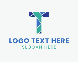 Tile Pattern Letter T logo design