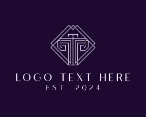 Text - Pillar Column Style Diamond logo design