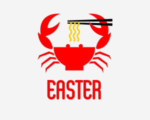 Seafood - Crab Noodles Restaurant logo design