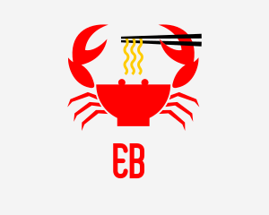 Asian - Crab Noodles Restaurant logo design
