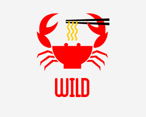 Japanese - Crab Noodles Restaurant logo design