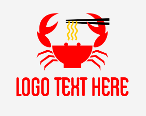 Japan - Crab Noodles Restaurant logo design