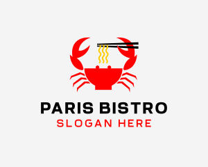 Crab Noodles Restaurant  logo design