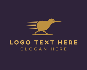 New Zealand - Running Kiwi Bird logo design