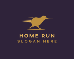 Running Kiwi Bird logo design