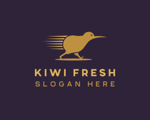 Running Kiwi Bird logo design