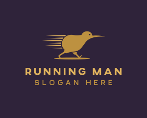 Running Kiwi Bird logo design