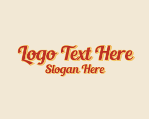 Text - Retro Elegant Script logo design