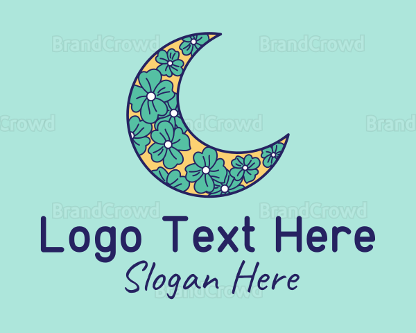 Floral Crescent Moon Logo