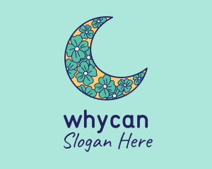 Mystic - Floral Crescent Moon logo design