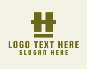 Wooden - Brown Fence Letter H logo design