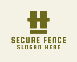Fencing - Brown Fence Letter H logo design
