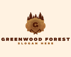 Forest Wood Axe logo design