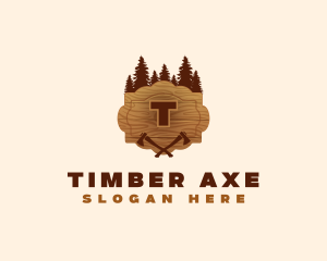 Forest Wood Axe logo design