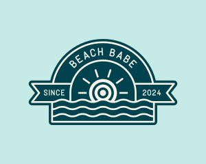 Sun Wave Beach logo design