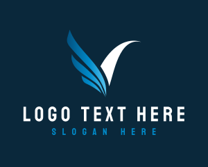 Tech - Gradient Wing Letter V logo design