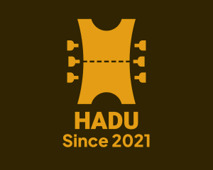 Gold - Guitar Head Ticket logo design
