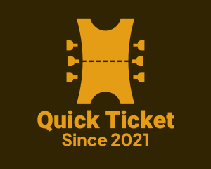 Ticket - Guitar Head Ticket logo design
