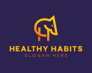 Modern Animal Letter H logo design