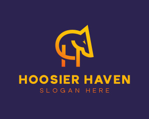 Modern Animal Letter H logo design