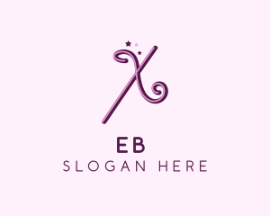 Baby - Pink Star Letter X logo design