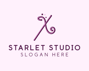 Actress - Pink Star Letter X logo design