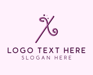 Hollywood - Pink Star Letter X logo design