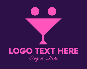 Magenta - Pink Margarita Smiley Bar logo design