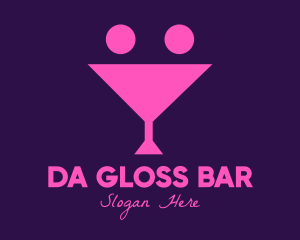 Pink Margarita Smiley Bar logo design