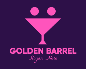 Whiskey - Pink Margarita Smiley Bar logo design