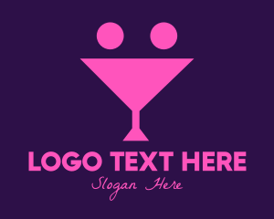Tequila - Pink Margarita Smiley Bar logo design
