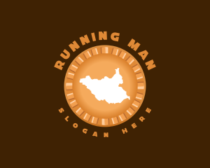 Central Asia - Sudan Map Destination logo design