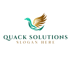 Duck - Wildlife Flying Duck logo design