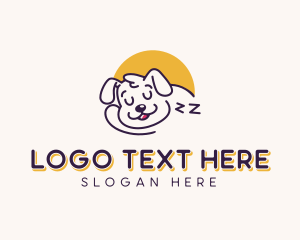 Pet Shop - Sleeping Puppy Dog logo design