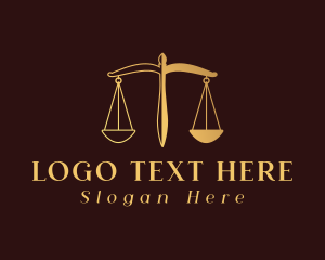 Lawyer - Gold Justice Scale logo design