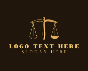 Court House - Justice Scale Law logo design