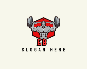  Barbell Muscle Man Logo