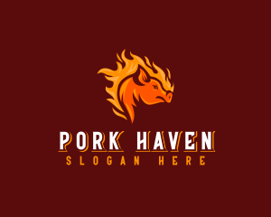 Flame Pork Barbecue  logo design