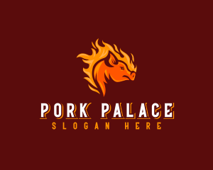 Flame Pork Barbecue  logo design